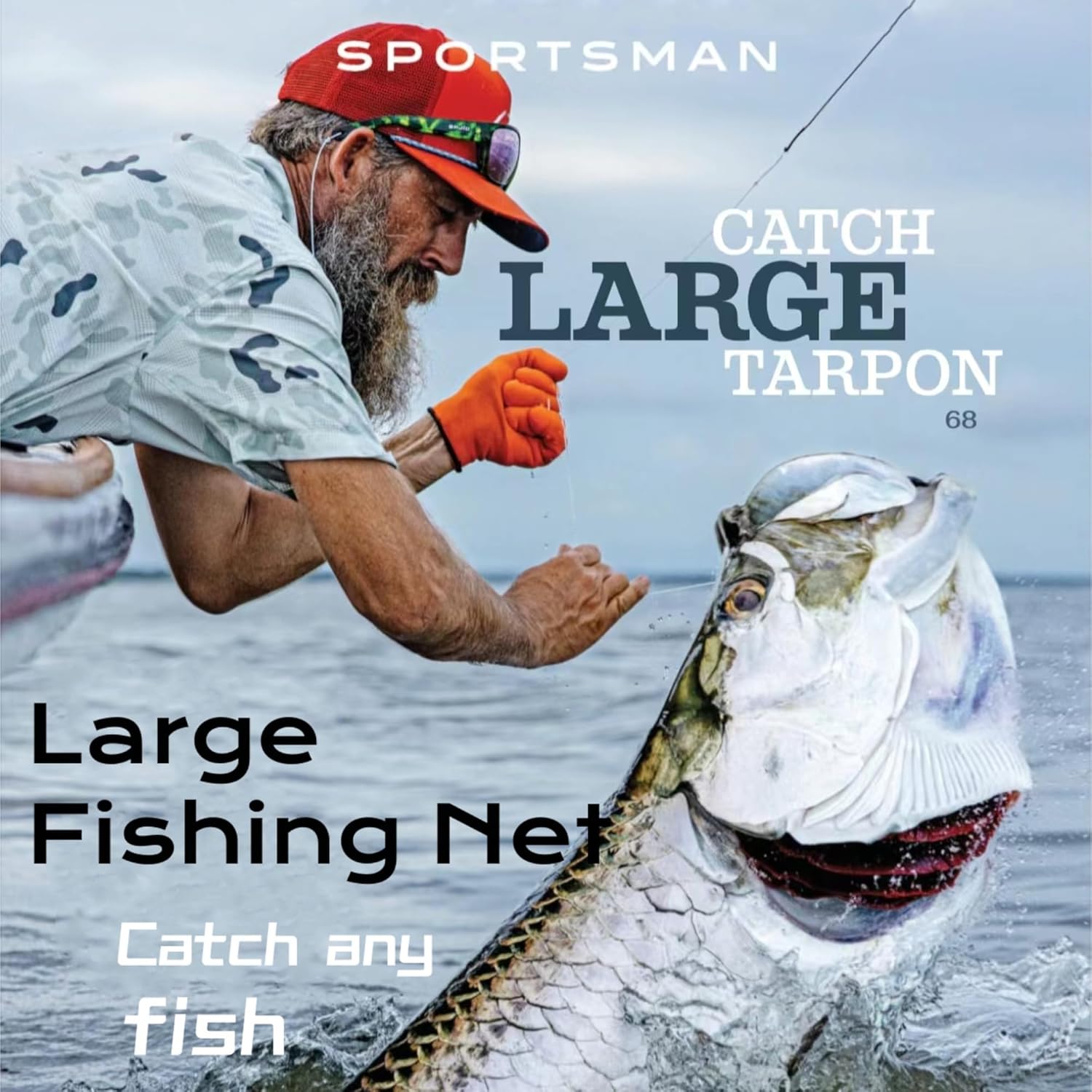 Heavy Duty Extra Large Aluminum Landing Net - Telescoping Handle (67-100in), 20in Net Opening for Saltwater Fishing - Image 4