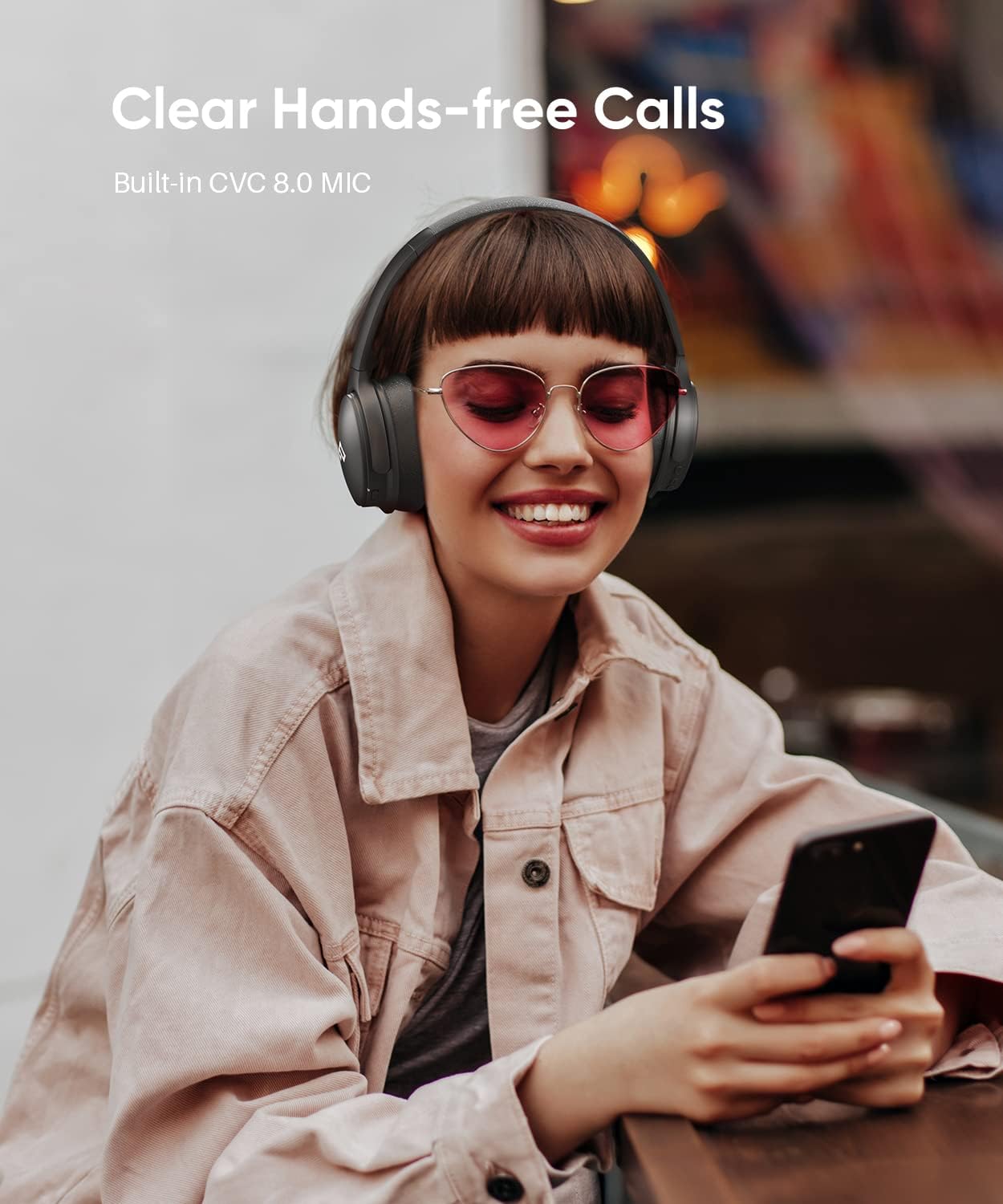 INFURTURE Upgrade Active Noise Cancelling Headphones, H1 Wireless Over Ear Bluetooth Headphones, Deep Bass Headset, Low Latency, Memory Foam Ear Cups,90H Playtime - Image 7