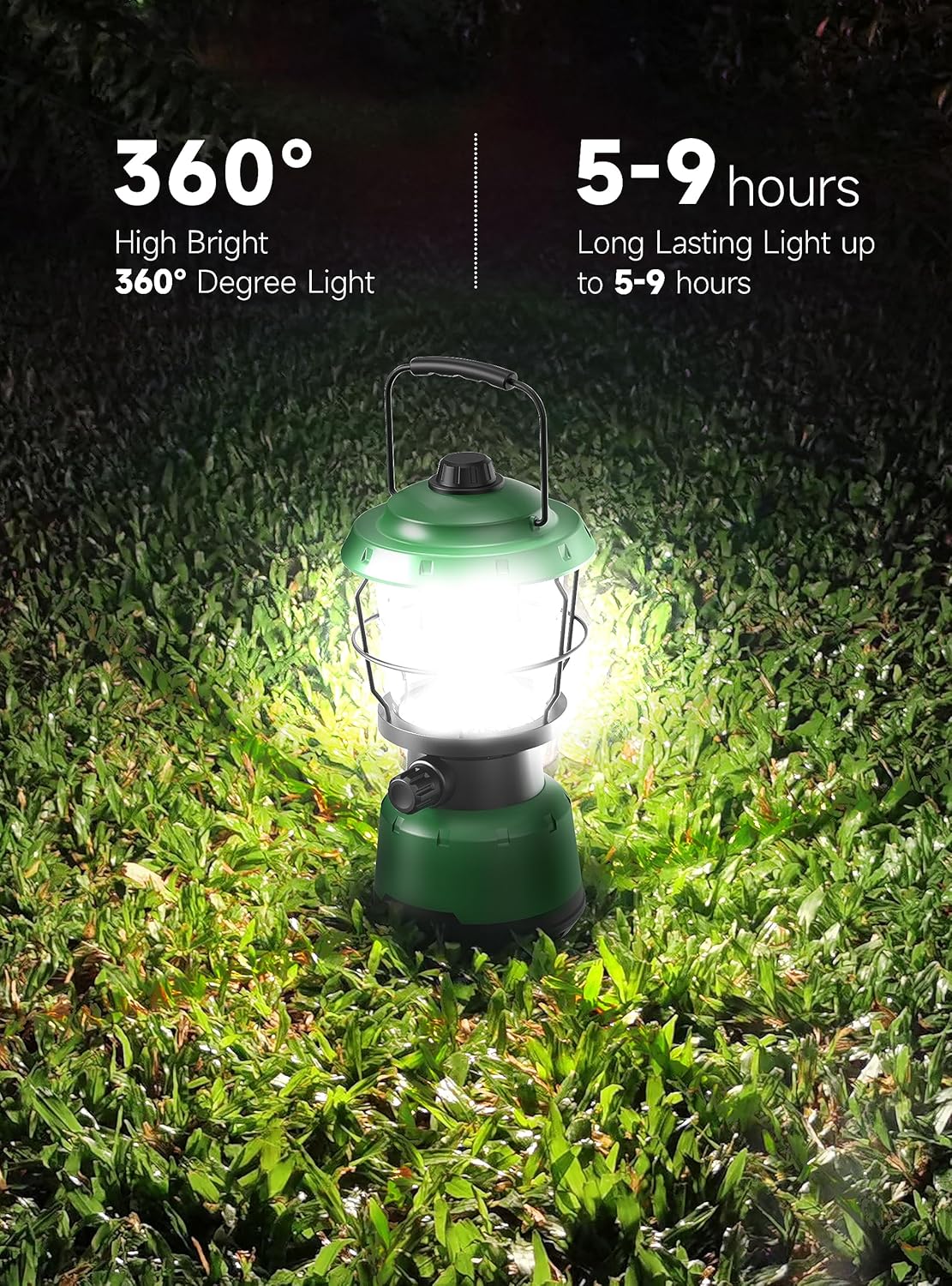 LED Camping Lantern, 2500LM Dimmable Vintage Rechargeable Lantern, Water Resistant Portable Emergency Lights for Camping, Home Power Outage, Hurricane, Hiking - Image 3