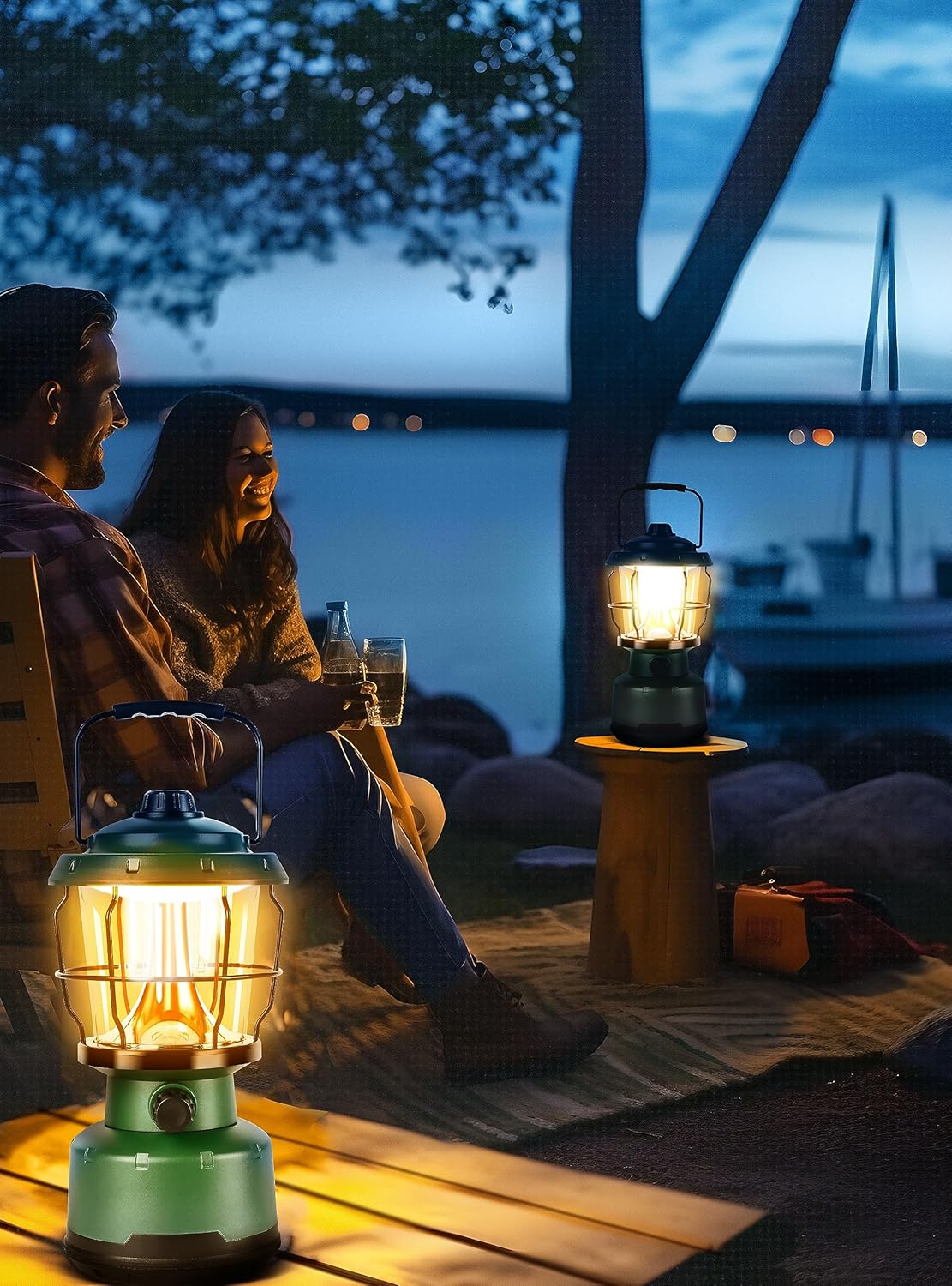 LED Camping Lantern, 2500LM Dimmable Vintage Rechargeable Lantern, Water Resistant Portable Emergency Lights for Camping, Home Power Outage, Hurricane, Hiking - Image 7